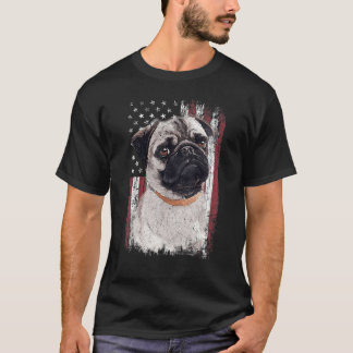 Camiseta Bandeira Americana de Cachorro Chinês Patriótico U