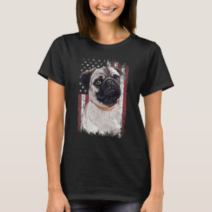 Camiseta Bandeira Americana de Cachorro Chinês Patriótico U