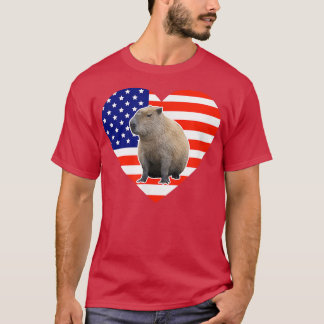 Camiseta Bandeira Americana de Capybara