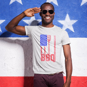 Camiseta Bandeira Americana de churrasco Desbotada