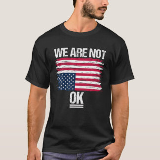 Camiseta Bandeira Americana De Cima Para Baixo A Distância