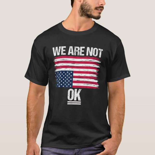 Camiseta Bandeira Americana De Cima Para Baixo A Distância  (Frente)