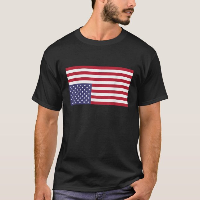 Camiseta Bandeira Americana de Cima para Baixo - EUA em cam (Frente)