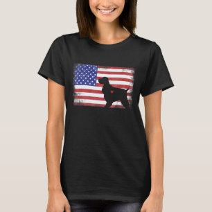 Camiseta Bandeira Americana De Cocker Eu Amo Meu Caco-Caco