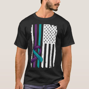 Camiseta Bandeira Americana de Conscientização sobre Preven