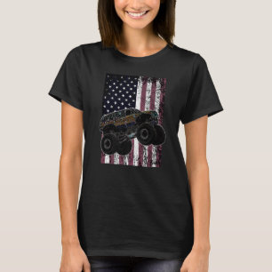 Camiseta Bandeira Americana de Corrida de Monster Truck EUA