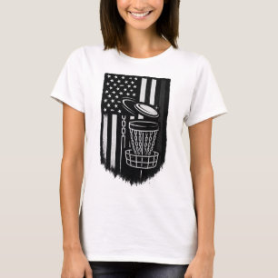 Camiseta Bandeira Americana de Disc Golf Gráfico Patriótico
