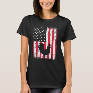 Camiseta Bandeira Americana de Frango Vintage Amante de Ani