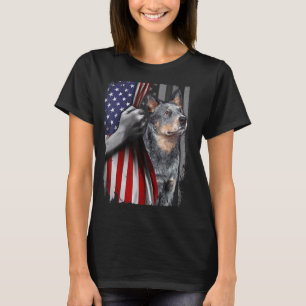 Camiseta Bandeira Americana de Gado Australiano Patriótico