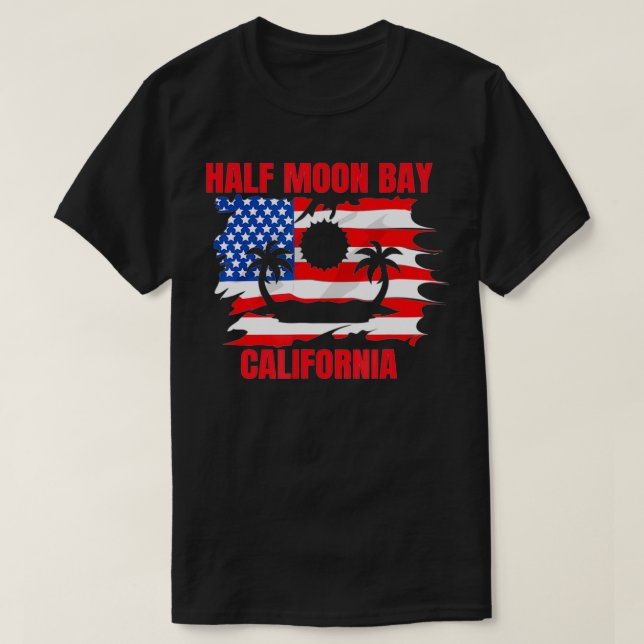 Camiseta Bandeira Americana de Half Moon (Frente do Design)