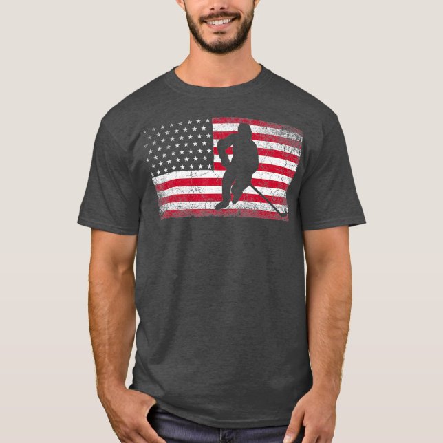 Camiseta Bandeira Americana de Hockey em 4 de julho Patriót (Frente)