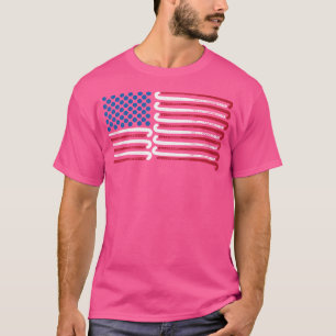 Camiseta Bandeira Americana De Hóquei Em Campo Com Bolas Az