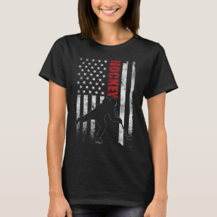 Camiseta Bandeira Americana de Hóquei no Gelo Vintage Jogad