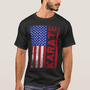 Camiseta Bandeira Americana de Karatê  Karatê Patriótico  A