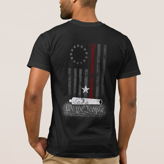 CAMISETA BANDEIRA AMERICANA DE LINHA VERMELHA MELHOR WTP (Verso)