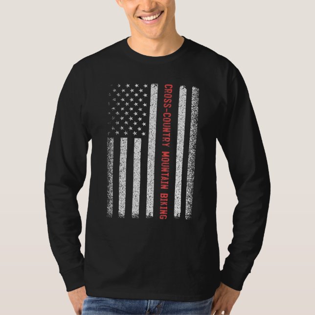 Camiseta Bandeira Americana De Montanha Cruzada 4º De (Frente)