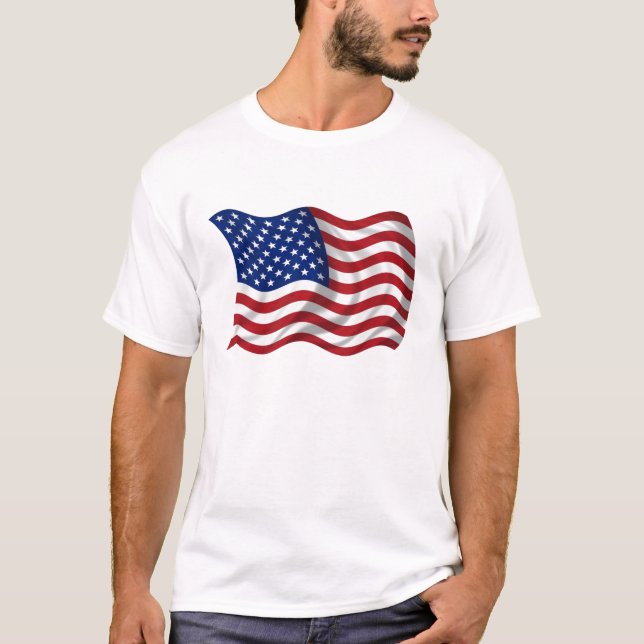 Camiseta bandeira americana de ondulação dos E.U. (Frente)