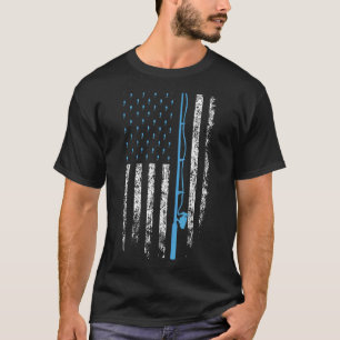Camiseta Bandeira Americana de Pesca Cana de Pesca de Bass