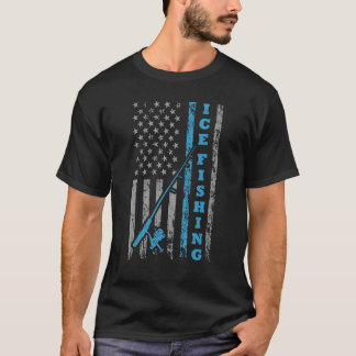 Camiseta Bandeira Americana de Pesca no Gelo Vintage Pesca