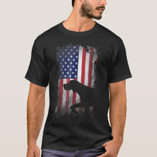 Camiseta Bandeira Americana de Ponteiro de Baixo-Cabeça Al
