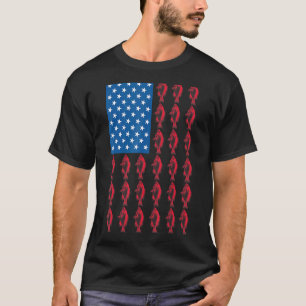 Camiseta Bandeira Americana De Rio De Peixes De Água Doce A