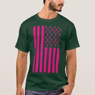 Camiseta Bandeira Americana de Sensibilização do Cancer
