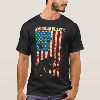 Camiseta Bandeira Americana de Soldadura Patriótica Incomod