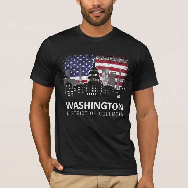 Camiseta Bandeira Americana de Washington DC (Frente)