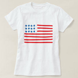 Camiseta Bandeira Americana Desenhada à Mão