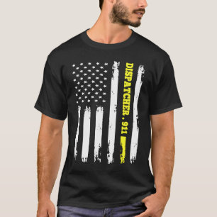 Camiseta Bandeira Americana Despachante 911 T linha dourada