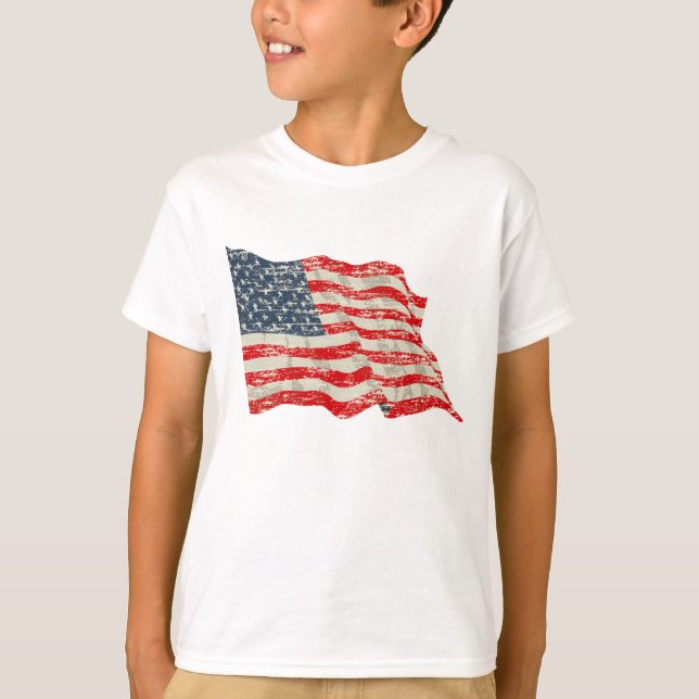 Camiseta Bandeira americana desvanecida da glória (Frente)