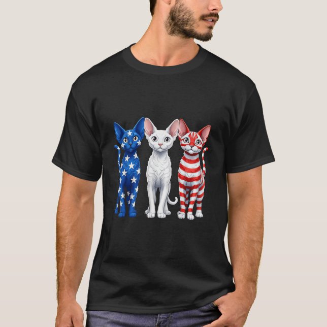 Camiseta Bandeira Americana Devon Rex (Frente)