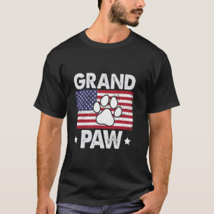 Camiseta Bandeira Americana Dia dos Pais Cachorro Avô Pai