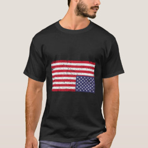 Camiseta Bandeira Americana Distorce-Se De Cabeça Para Baix