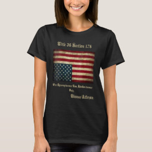 Camiseta Bandeira Americana Distress Invertida Thomas Jeffe