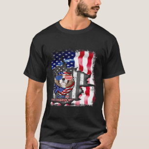 Camiseta Bandeira Americana Diversão do Rei Charles Spaniel