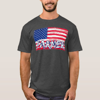 Camiseta Bandeira Americana do Agricultor - Presente para a