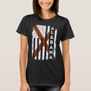 Camiseta Bandeira Americana do Alabama Estado Natal da Band