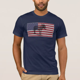 Camiseta Bandeira americana do asno em azuis marinhos