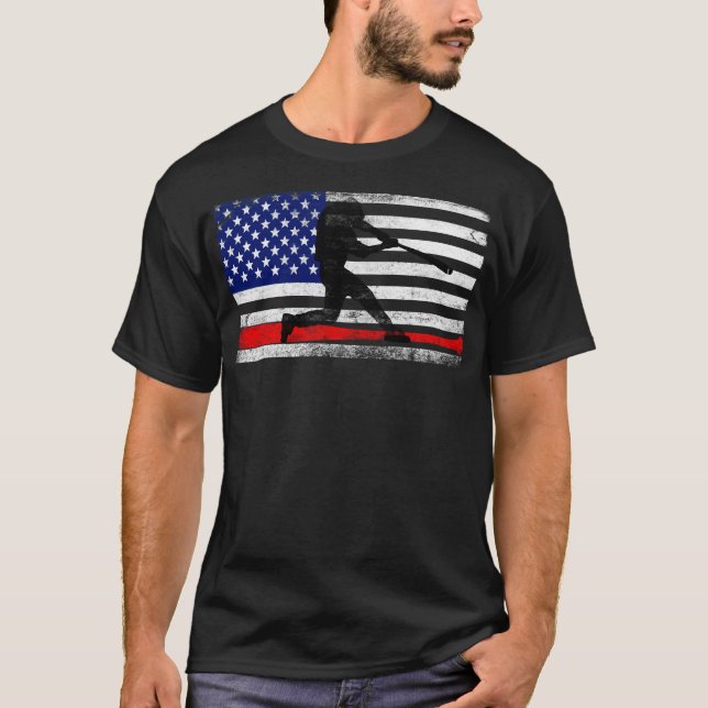 Camiseta Bandeira Americana do Baseball dá beisebol para o  (Frente)