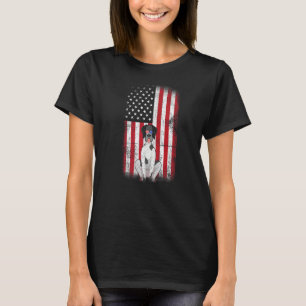 Camiseta Bandeira Americana do Cachorro Negro Alemão Fourt