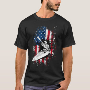 Camiseta Bandeira Americana do Caiaque Remo Paddle R