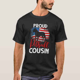 Camiseta Bandeira Americana do Cão Primo Pitbull Orgulhosam