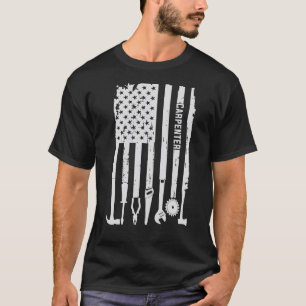 Camiseta Bandeira americana do carpinteiro do Woodworking