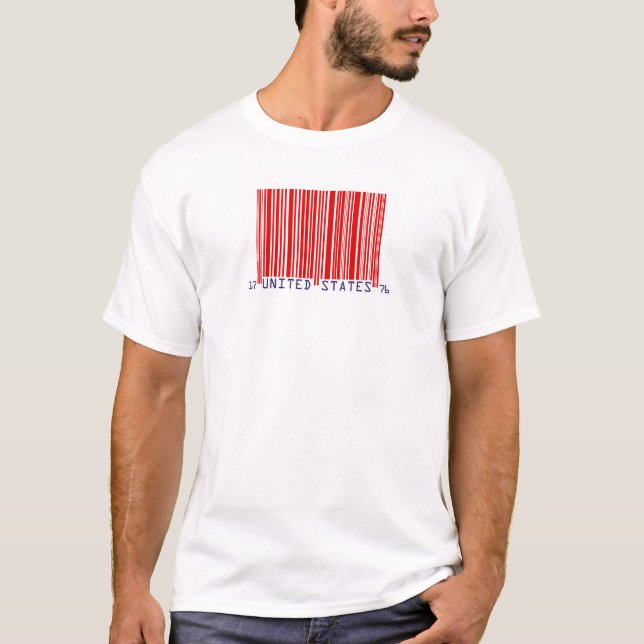 Camiseta Bandeira americana do código de barras (Frente)