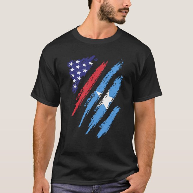 Camiseta Bandeira Americana do Crescimento Somália Patriot  (Frente)