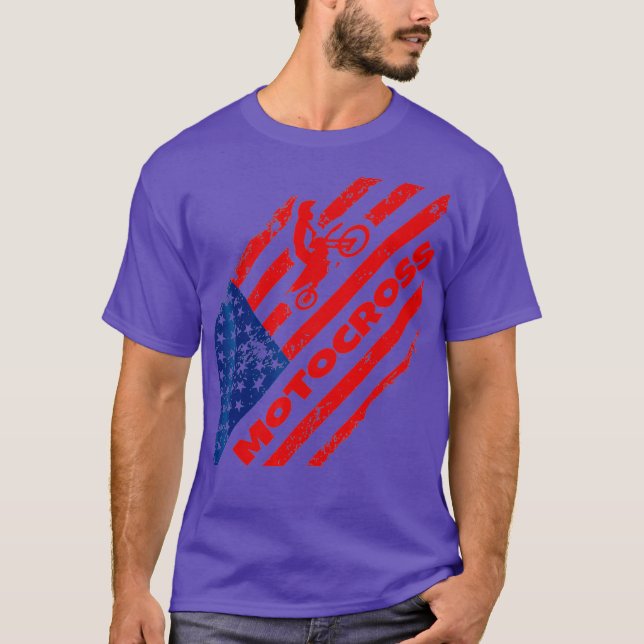 Camiseta Bandeira Americana do Dirt Bike (Frente)