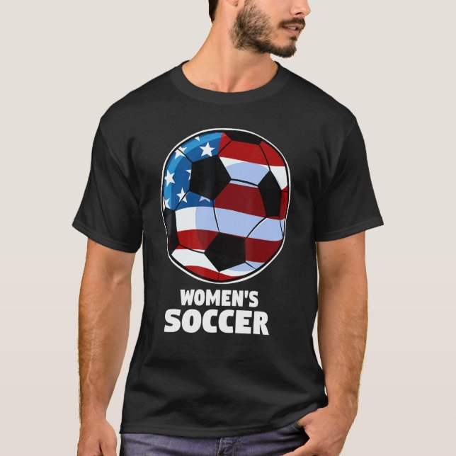 Camiseta Bandeira Americana do Futebol Womens (Frente)