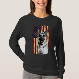 Camiseta Bandeira Americana do German shepherd Patriótico 4