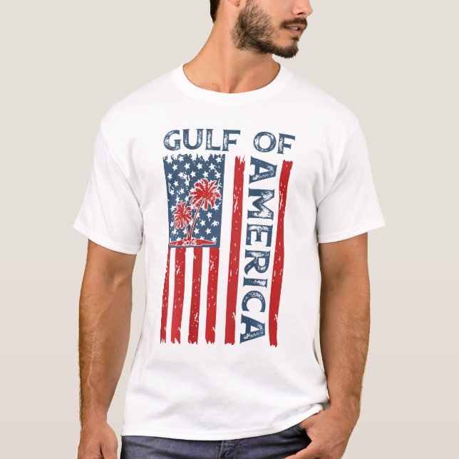 Camiseta Bandeira Americana Do Golfo Da América No Leste De (Frente)